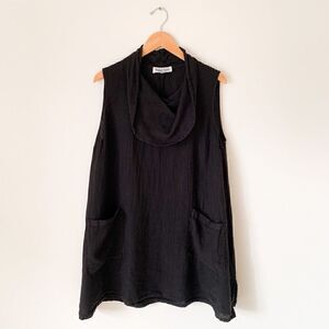 Snappy Turtle black sleeveless cowl necklace tunic